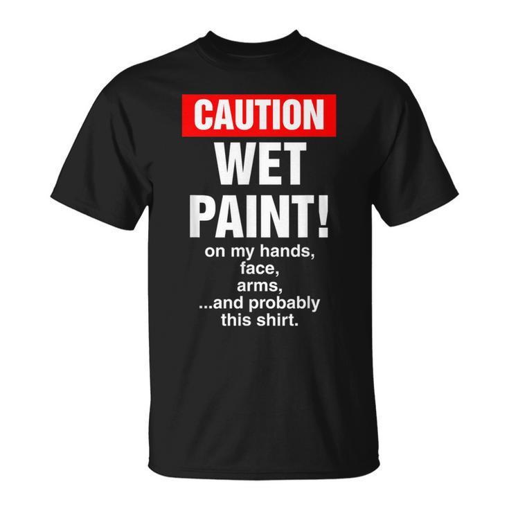 House Painter Caution Wet Paint Decorating Profession Retro T-Shirt