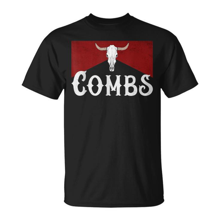 Howdy Combs Western Music Country Cowboy Combs Bull Skull T-Shirt