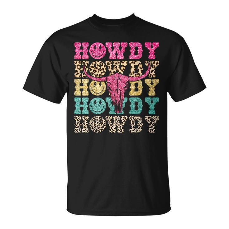 Howdy Smile Face Rodeo Western Country Southern Cowgirl T-Shirt