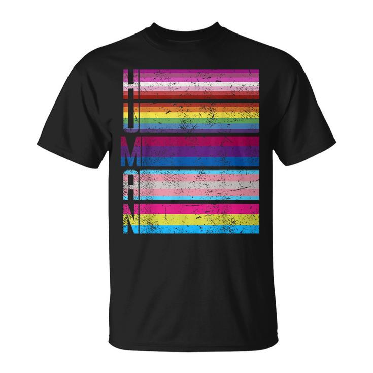 Human Gay Lesbian Bisexual Transgender Pansexual Lgbt Flag T-Shirt