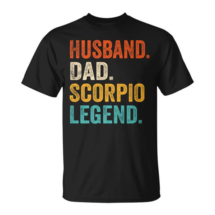 Husband Dad Scorpio Legend Zodiac Astrology Vintage T-Shirt