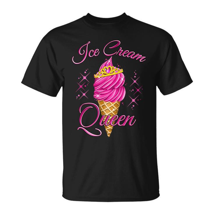 Ice Cream Queen Pink Raspberry Strawberry Ice Cream Summer T-Shirt