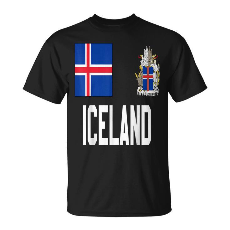 Iceland Flag Hat Helmet Viking T-Shirt