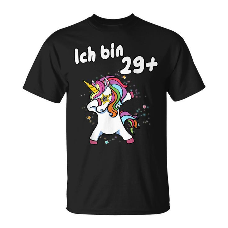 Ich Bin 29 Plus Unicorn Dab Dabbing Unicorn T-Shirt