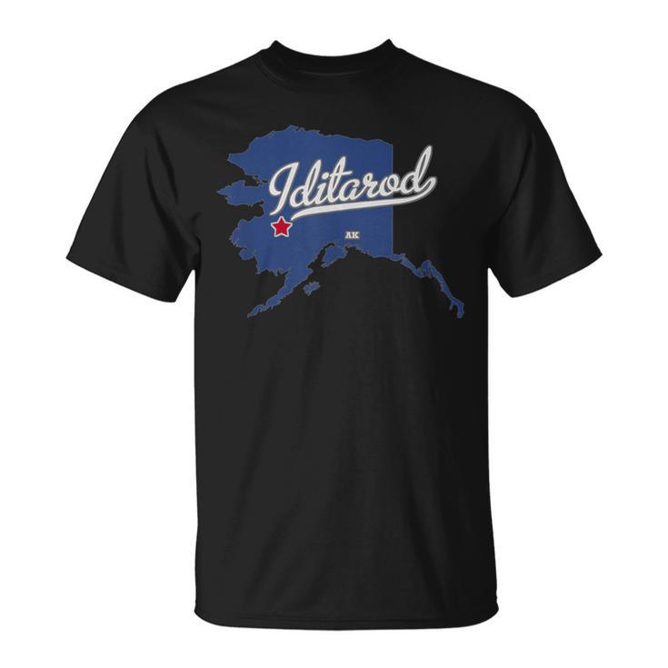 Iditarod Alaska Ak Map T-Shirt