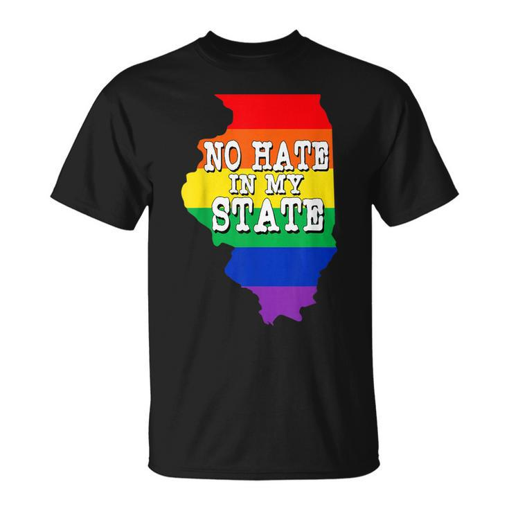 Illinois No Hate In My State Gay Pride Lgbt T T-Shirt