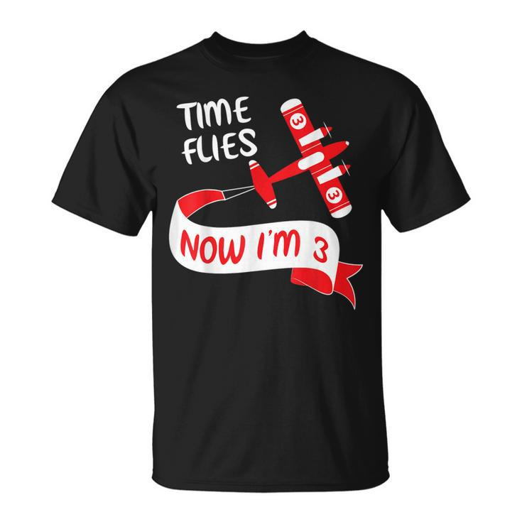 Now I'm 3Rd Birthday Time Flies Child 3 Year Old Cool B-Day T-Shirt