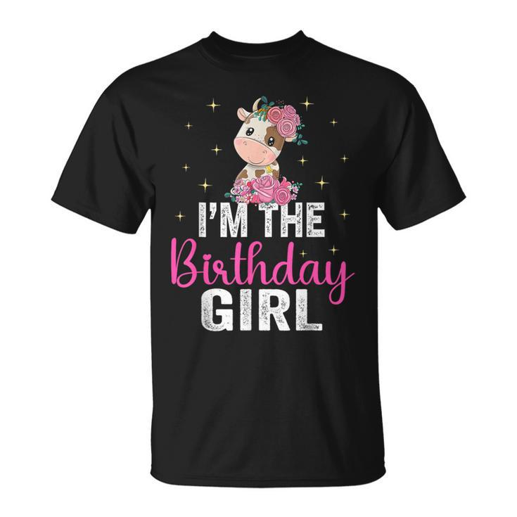I'm The Birthday Girl Cow 1St Cow Birthday Girl T-Shirt