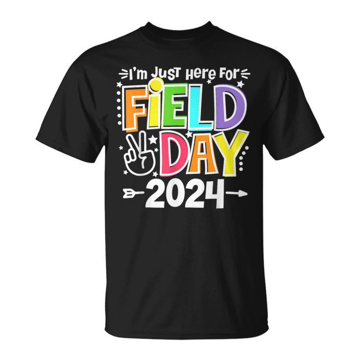 I'm Just Here For Field Day 2024 Fun Day Field Trip Boy Girl T-Shirt