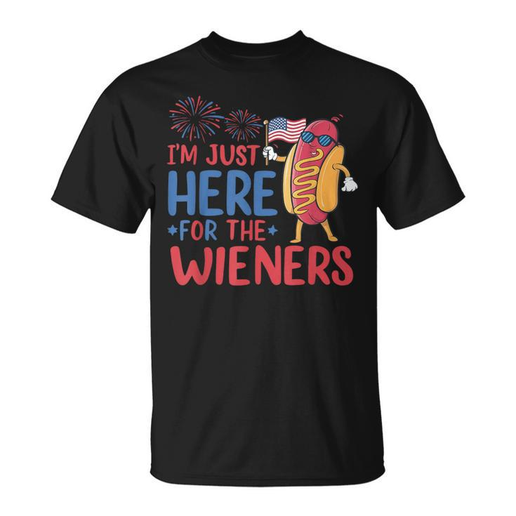 I'm Just Here For The Wieners Patriotic 4Th Of July T-Shirt