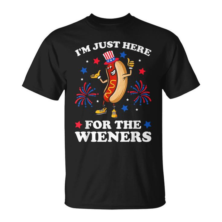 I'm Just Here For The Wieners Hot Dog 4Th Of July T-Shirt