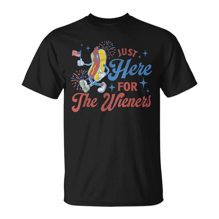 I'm Just Here For The Wieners Patriotic Family T-Shirt