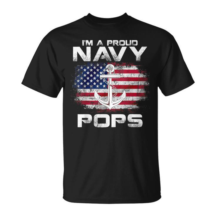 I'm A Proud Navy Pops With American Flag Veteran T-Shirt