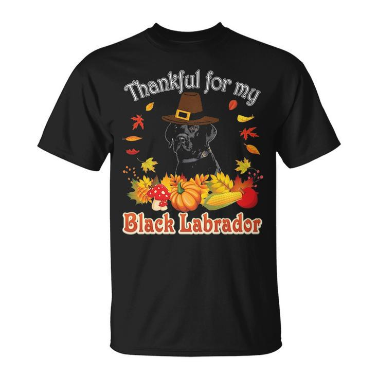 I'm Thankful For My Black Labrador Dog Lover Pumpkin Fall T-Shirt