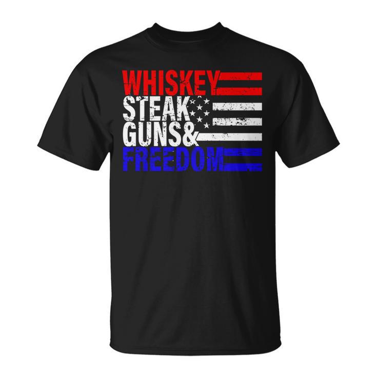 Independence Whiskey Steak Guns & Freedom 4Th July T-Shirt