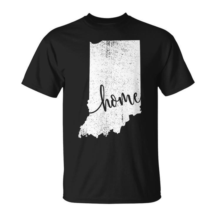 Indiana Home Love Vintage State Map Outline T-Shirt
