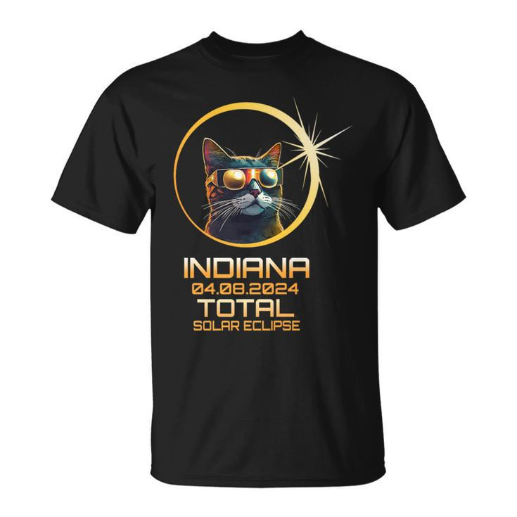 Indiana Total Solar Eclipse Cat Lover Wachers April 8Th 2024 T-Shirt