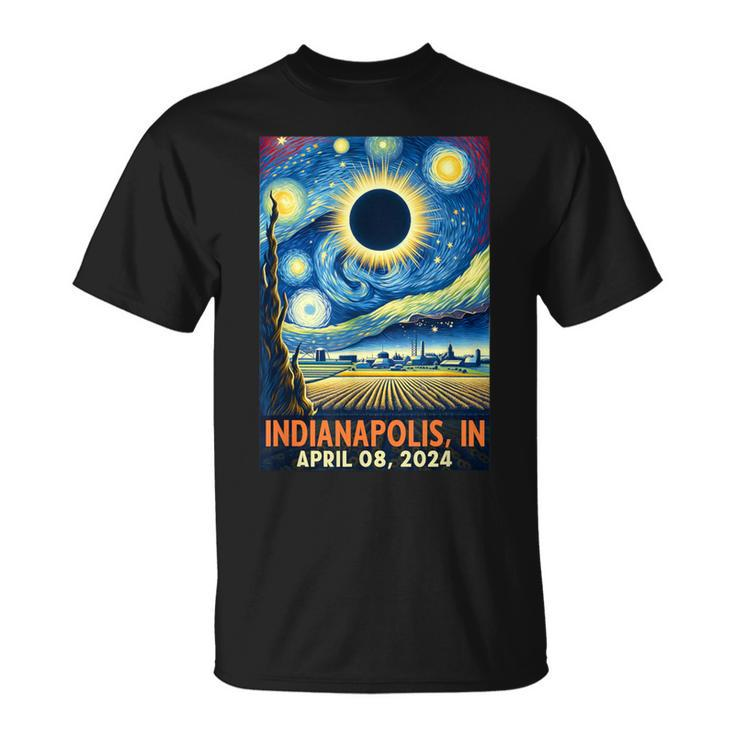 Indianapolis Indiana Total Solar Eclipse 2024 Starry Night T-Shirt