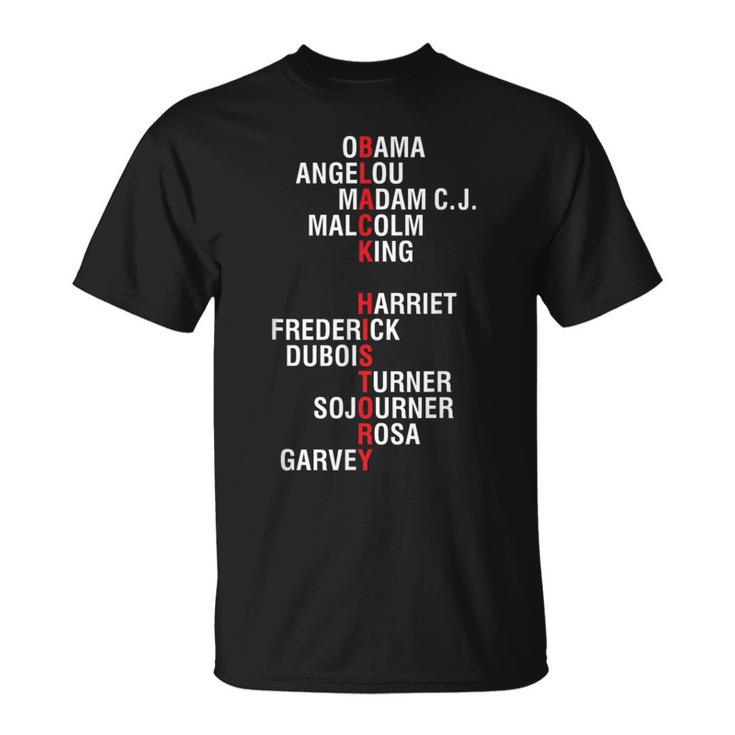 Influential Inspirational Black History Leaders T-Shirt