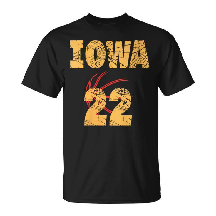 Iowa 22 Golden Yellow Sports Team Jersey Number T-Shirt