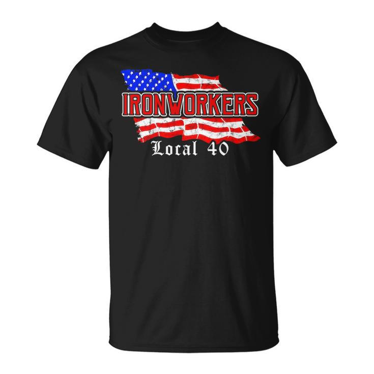 Ironworkers Local 580 Nyc American Flag Patriotic T-Shirt