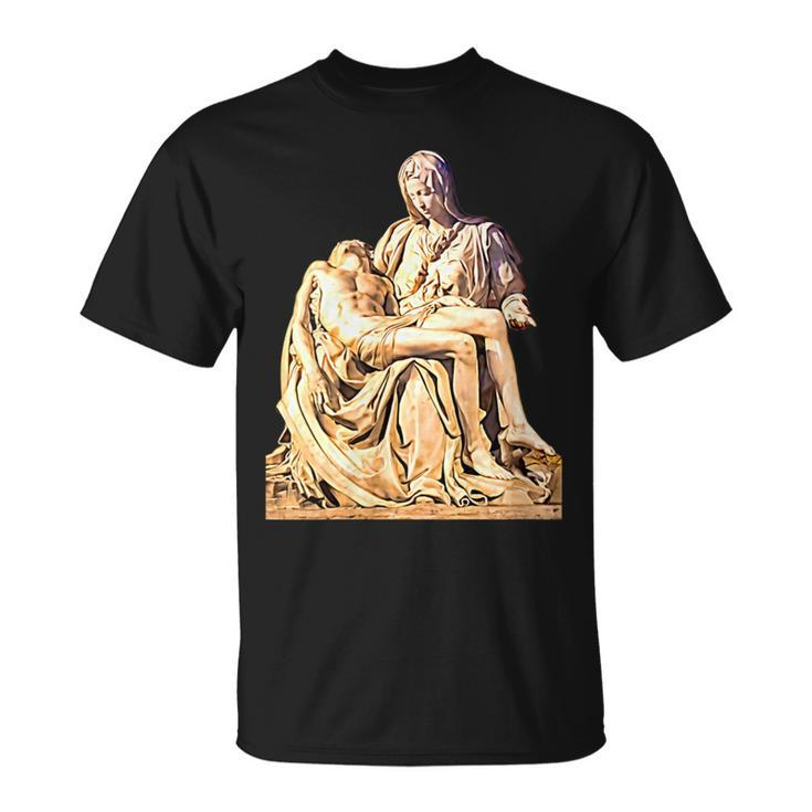 Italian Sculptor Michelangelo Pieta Statue Jesus Mother Mary T-Shirt