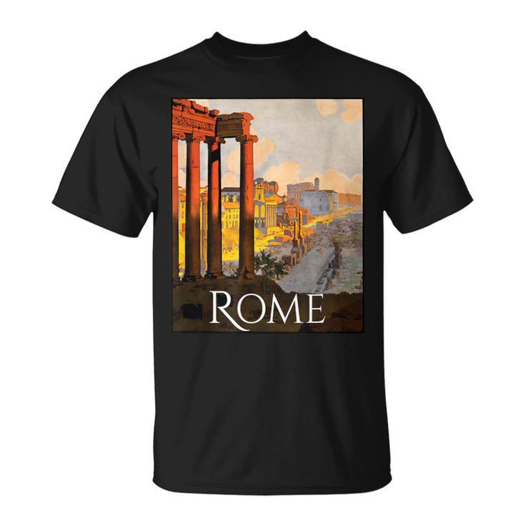 Italy Rome Souvenir T Vintage Travel Poster Graphic T-Shirt