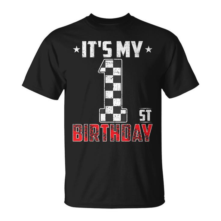 It's My 1St Birthday Race Car 1 Year Old Birthday Pit Crew T-Shirt