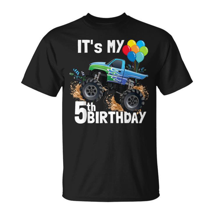 It's My 5Th Birthday Monster Truck 5Th Birthday Boy T-Shirt