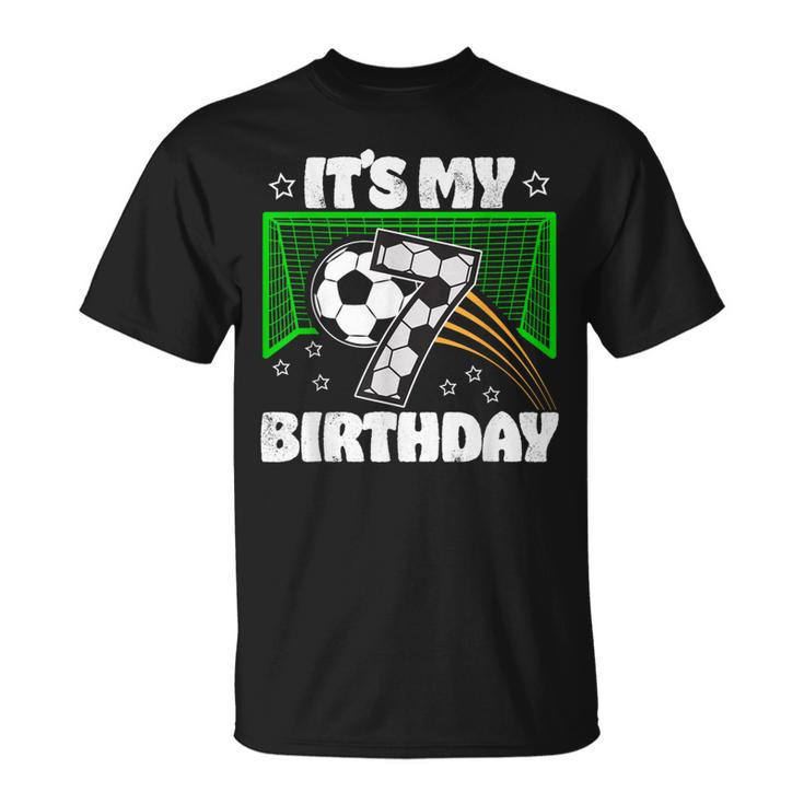 It's My 7Th Birthday Boy Soccer Football 7 Years Old T-Shirt