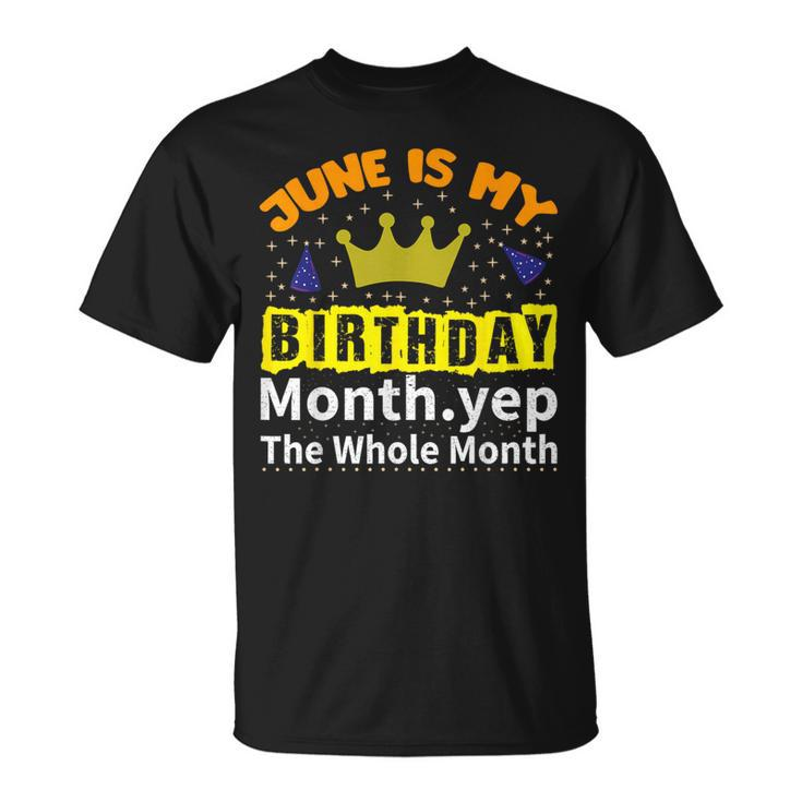 It's My Birthday June Month Groovy Birthday Novelty T-Shirt