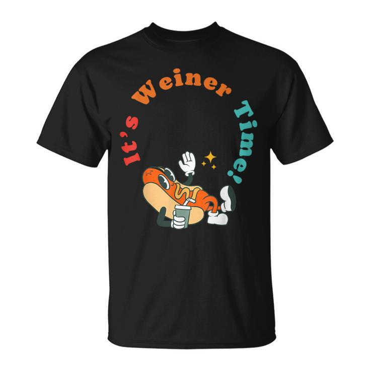 It's Weiner Time Hot Dog Vintage Apparel T-Shirt
