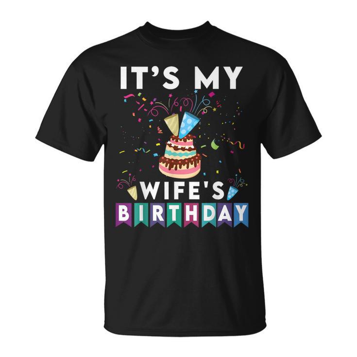 It's My Wife's Birthday Family Matching Confetti Cake T-Shirt