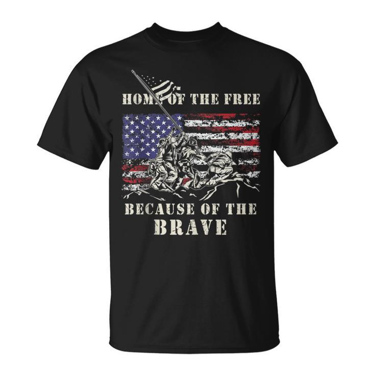 Iwo Jima Wwii Veteran Memorial Day Usa Flag Army Patriotic T-Shirt