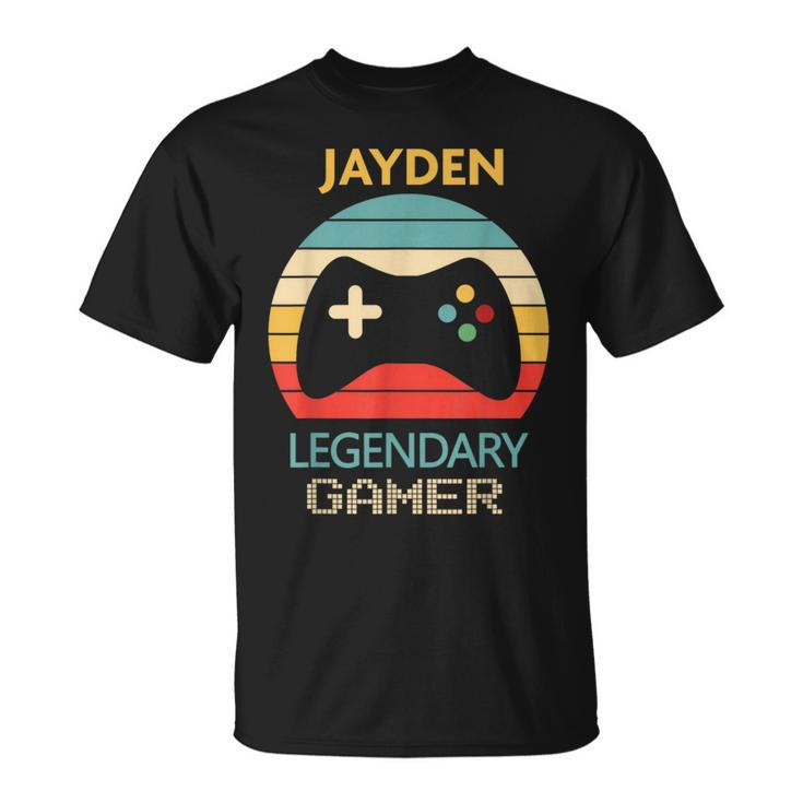 Jayden Name Personalised Legendary Gamer T-Shirt