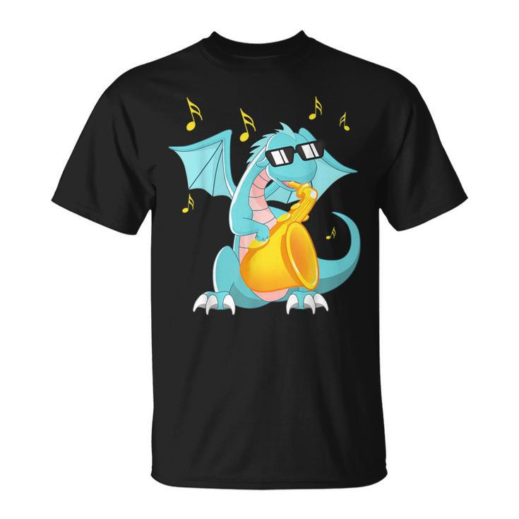 Jazz Music Lover Dragon With Saxophone T-Shirt