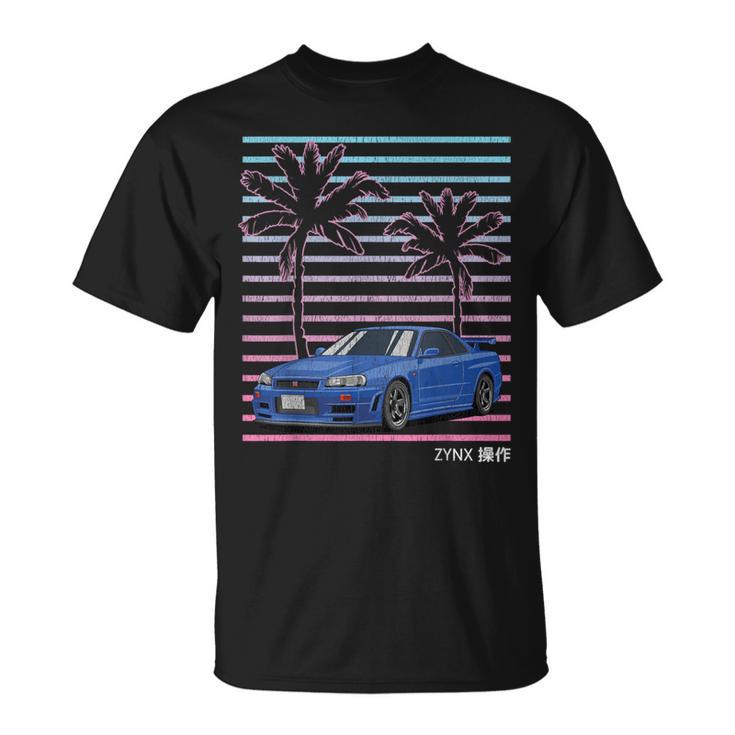 Jdm Import Tuner Drift Car Street Racing 80S Synthwave T-Shirt