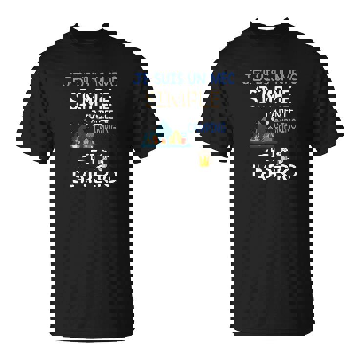 Je Suis Un Mec Simple-Camping T-Shirt