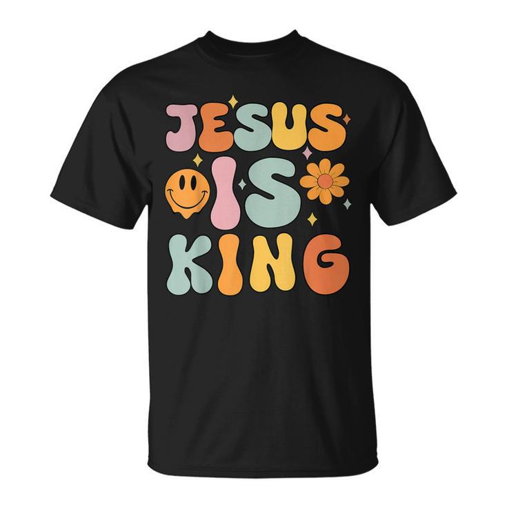 Jesus Is King Groovy Christian- Cute Toddler Girl T-Shirt
