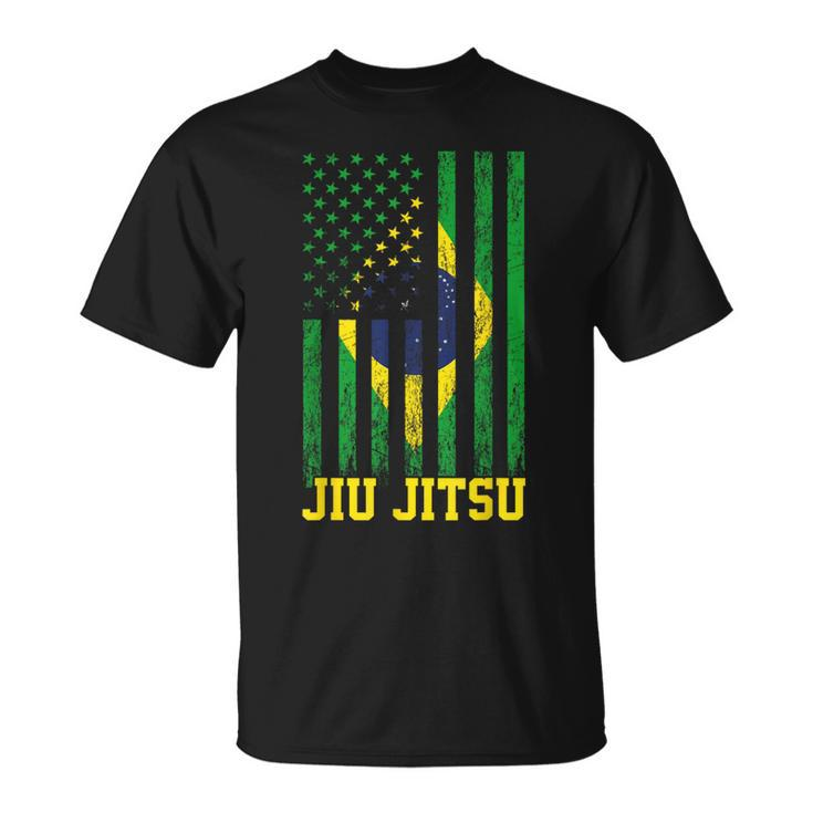 Jiu Jitsu Brazilian Bjj Brazil United States Flag Brazilian T-Shirt