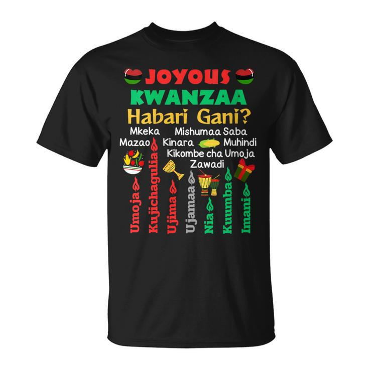 Joyous Kwanza Habari Gani African American Cultural Festival T-Shirt