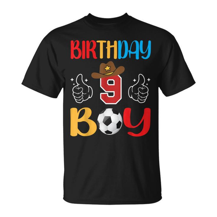 Jugendlicher 9-Jähriger Junge Zum 9 Geburtstag Fußball-Geschenke Für Jungen T-Shirt