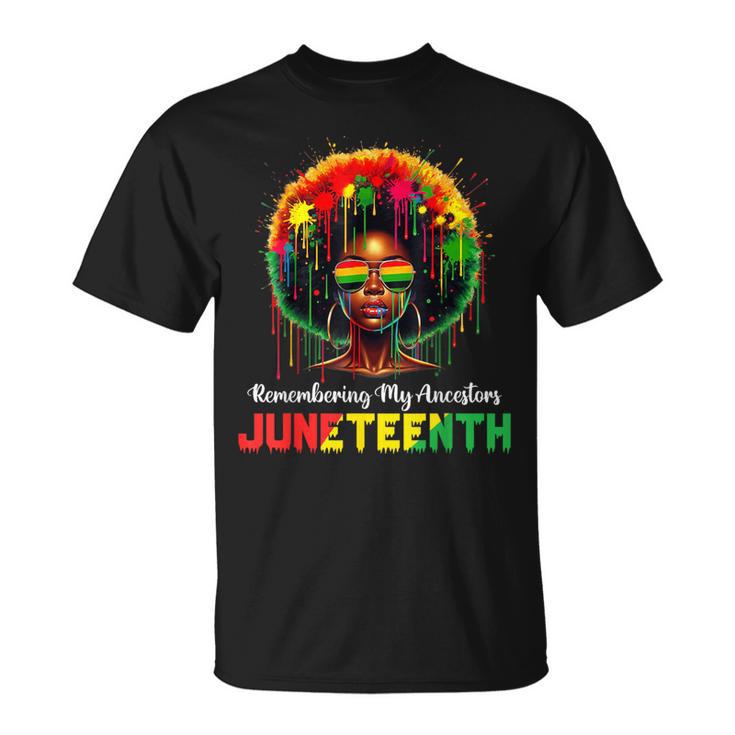 Junenth Black African Hair Remembering My Ancestors T-Shirt