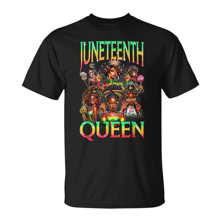 Junenth Black Queen Afro African American T-Shirt