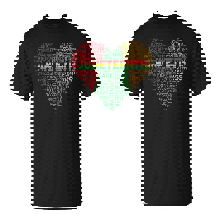 Junenth Heart Freedom African American N Girls Women T-Shirt