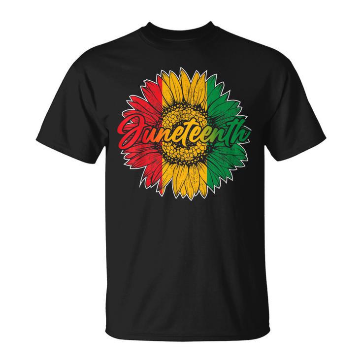 Junenth Sunflower African American Junenth T-Shirt