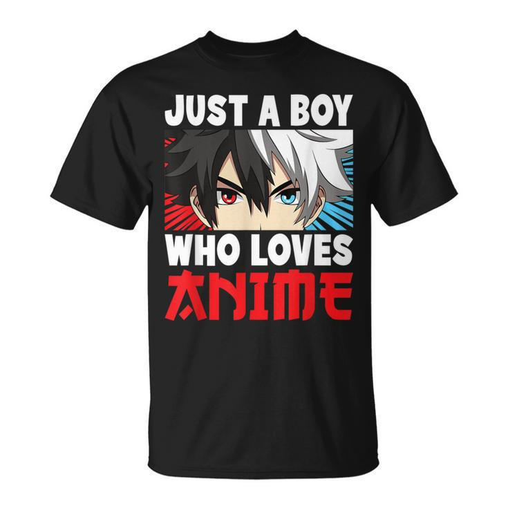 Just A Boy Who Loves Anime Japanese Anime Boy Manga T-Shirt