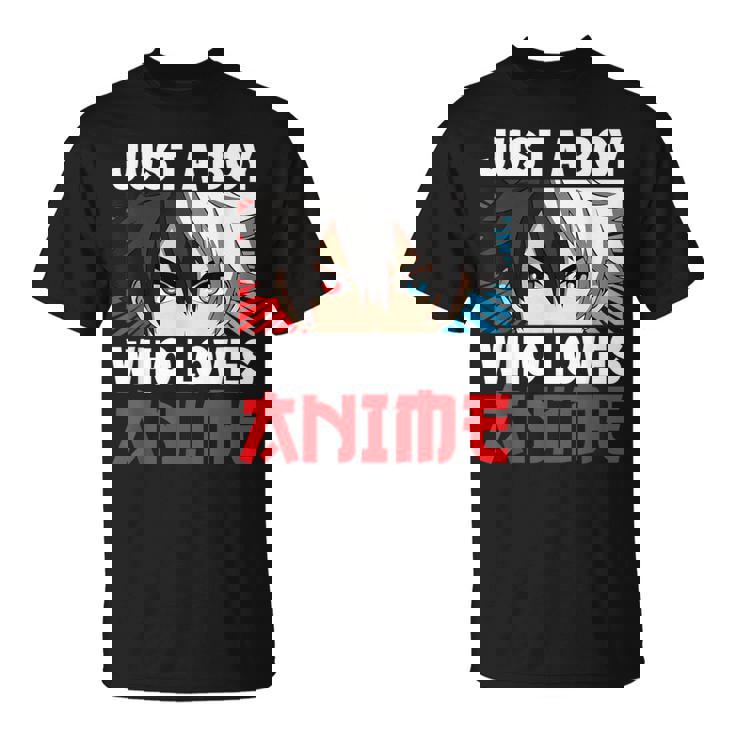 Just A Boy Who Loves Anime Japanese Anime Boy Manga T-Shirt