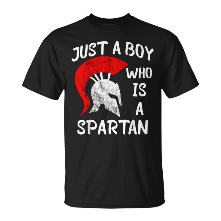Just A Boy Who Is A Spartan Sparta Soldier Gladiator T-Shirt
