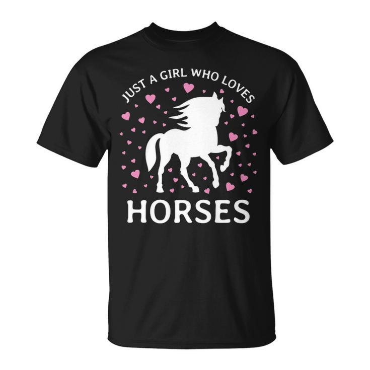 Just A Girl Who Loves Horses Cowgirl Horse Girl Riding T-Shirt